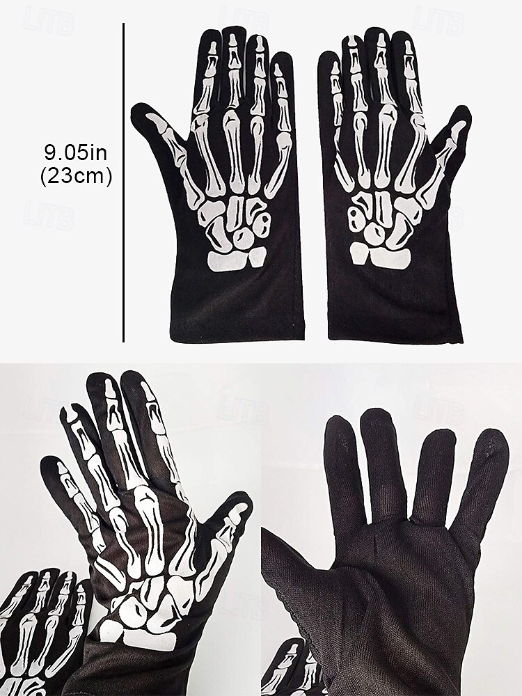 luurankopukutarvikesarja – kallonaamio ja luurankokäsineet, jotka sopivat täydellisesti halloweeniin, cosplayiin ja teemajuhliin 2025 - $8.99 –P7