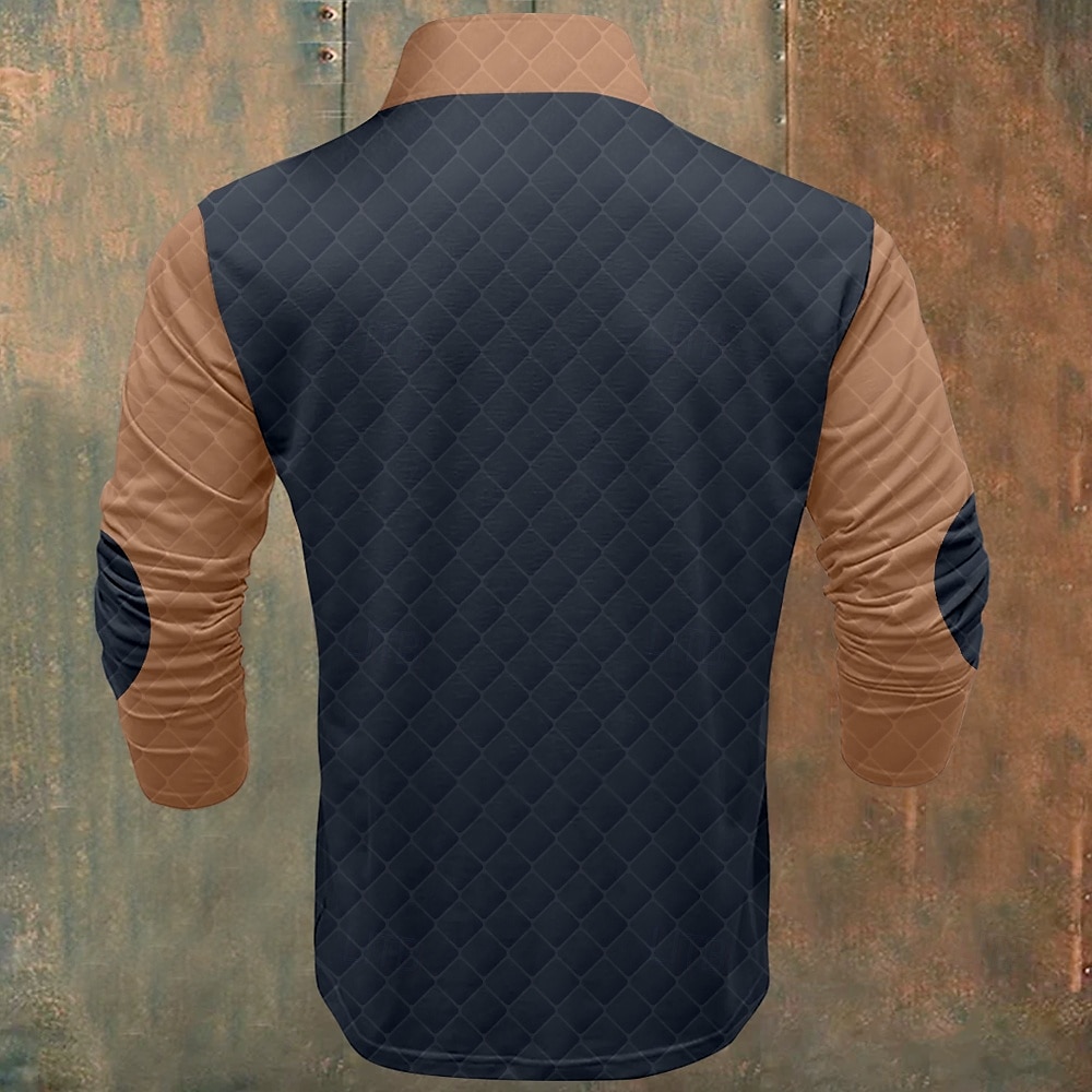 Men's Patchwork Deer Sweatshirts Sweatshirt Zip Sweatshirt Quarter Zip Sweatshirt Long Sleeve Sweatshirt Crew Neck Quarter Zip 3D Funny 3D Print Christmas Party Holiday Crewneck Half Zip Winter 2025 - $31.99 –P6