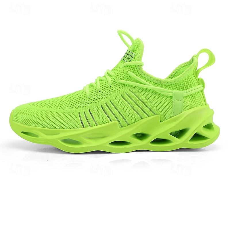 scarpe da corsa traspiranti da uomo verde neon – scarpe sportive leggere con suola ammortizzata per sport e attività all'aperto del 2025 a $46.99 –P3