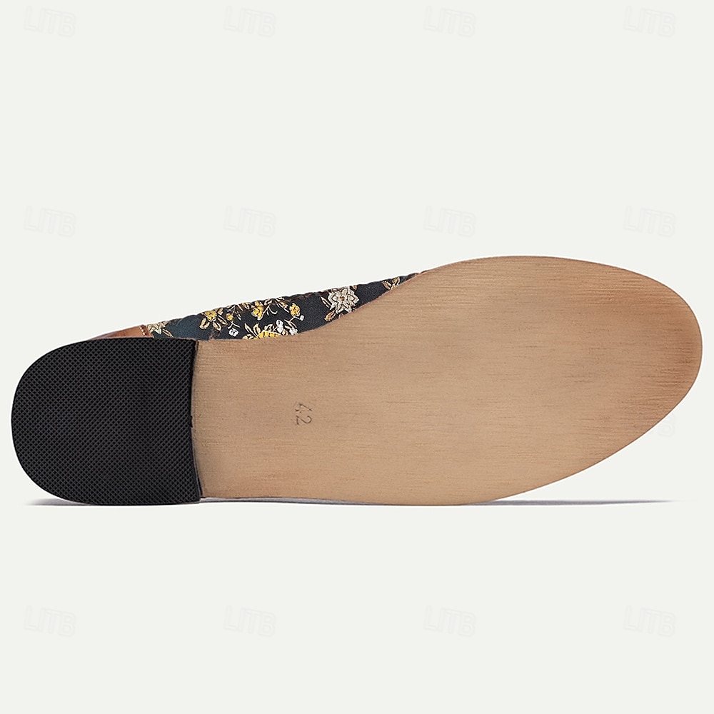 scarpe oxford da uomo in jacquard floreale con puntale e tacco in similpelle – scarpe eleganti in stile vintage per eventi formali del 2025 a $54.99 –P6
