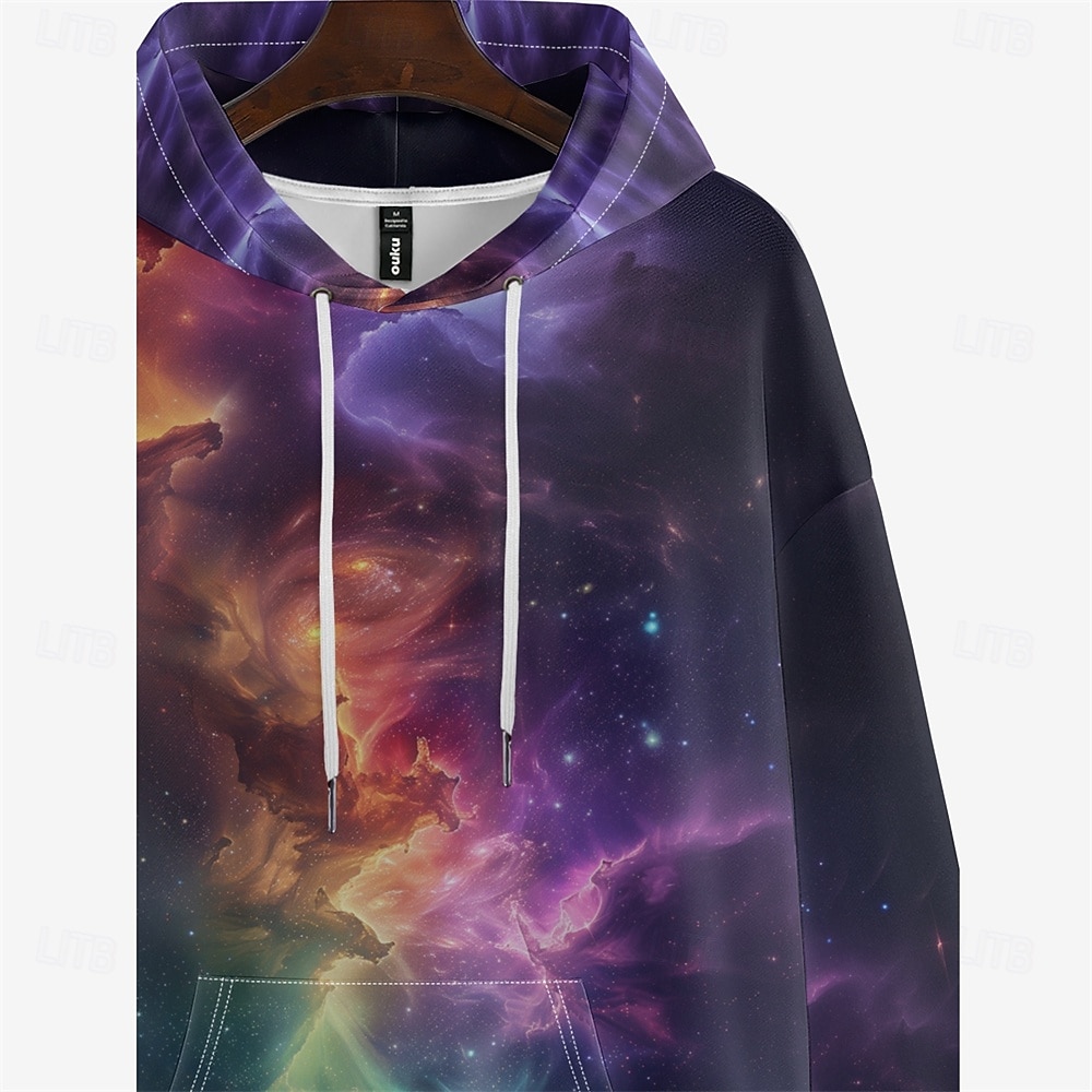 Men's Graphic Galaxy Star Print Hoodie Hoodies Sweatshirt Vacation Daily Classic Casual Long Sleeve Hooded Vacation Sports Outdoor Going out Streetwear Black Printing Winter Spring &  Fall Designer S 2026 - $31.99 –P6
