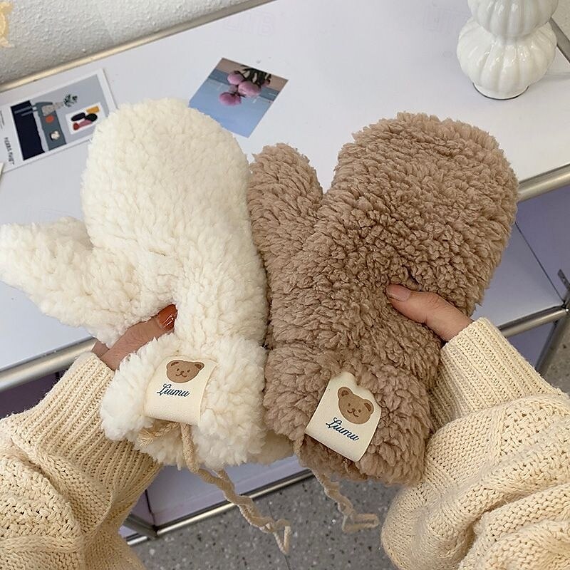 Soft Plush Gloves Hand Gloves Mittens Winter Thermal Keep Warm Outdoor 2025 - $13.99 –P1