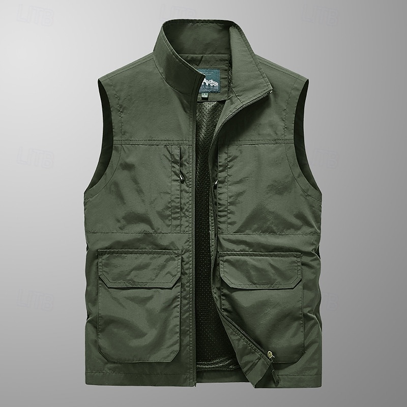 Муж. Жилет для туризма и прогулок Весна Осень на открытом воздухе Быстровысыхающий Удобный Жилет Охота Рыбалка Восхождение Черный Военно-зеленный Хаки Темно-синий Серый 2026 - $28.99 –P7