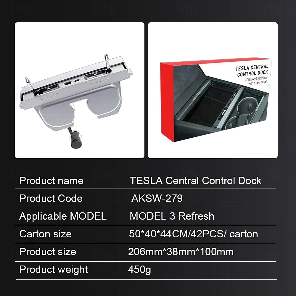 Intelligente Auto-Dockingstation Typ C PD 27 W Schnellladegerät USB-Extender Dockingstation Powered Splitter für Tesla Modell 3 2025 - $47.99 –P6
