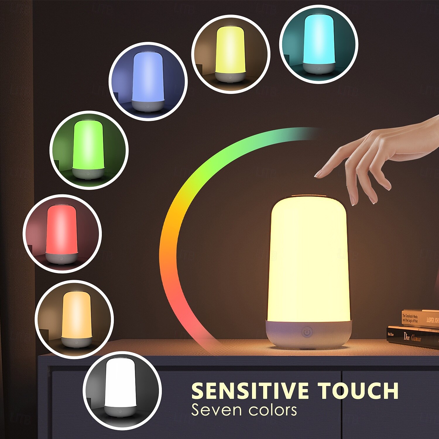 LED Smart Light Dimmable Seven-Color Touch Control Night Light, Rechargeable Battery Operated Bluetooth Table Lamp with Timer for Kids, Travel, and Desk Use 2025 - $37.99 –P6
