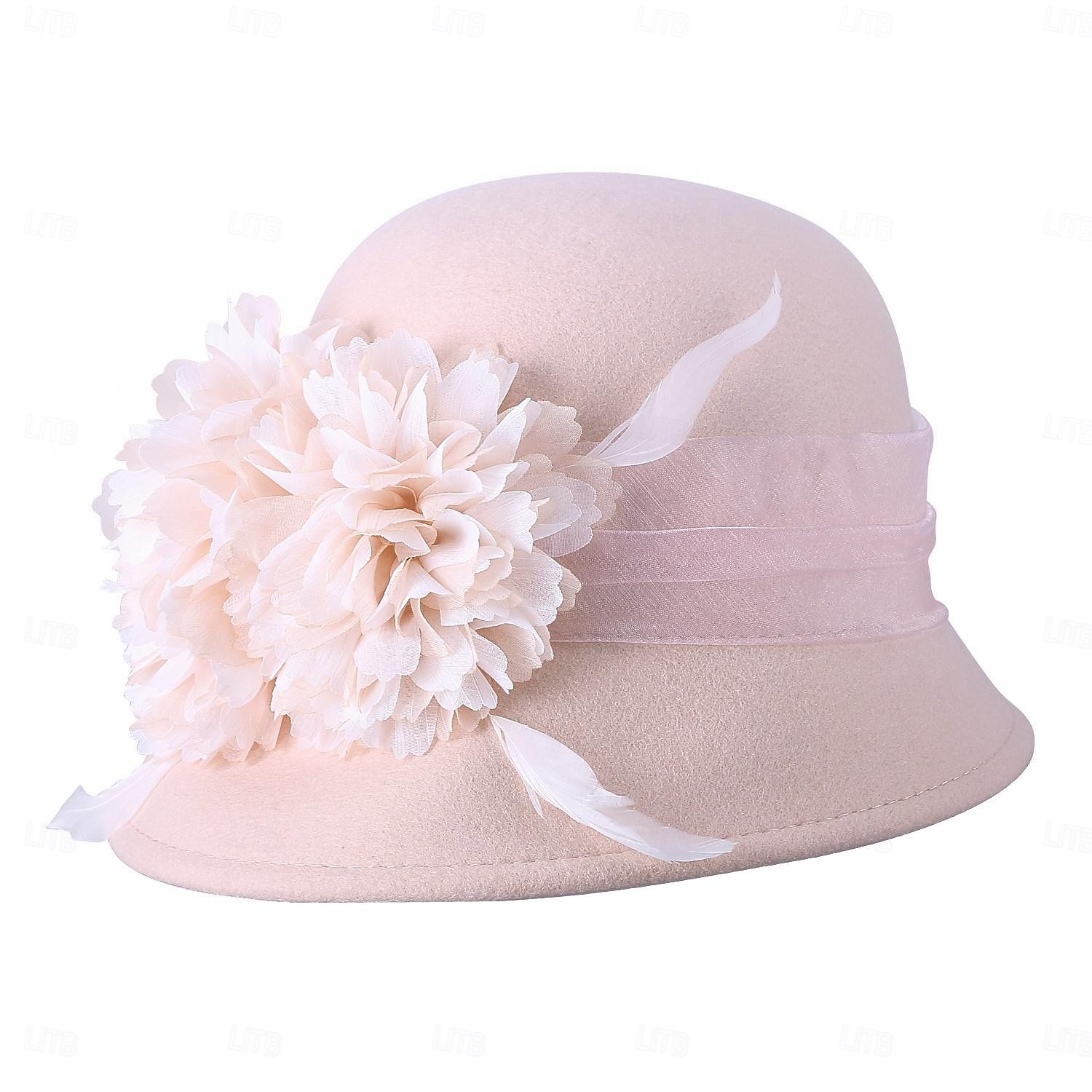 Kalap 100% Gyapjú Fedora kalap Esküvő Hölgyek napja Elegáns Brit Val vel Toll Csipke oldal Sisak Fejfedők 2025 - $45.99 –P8