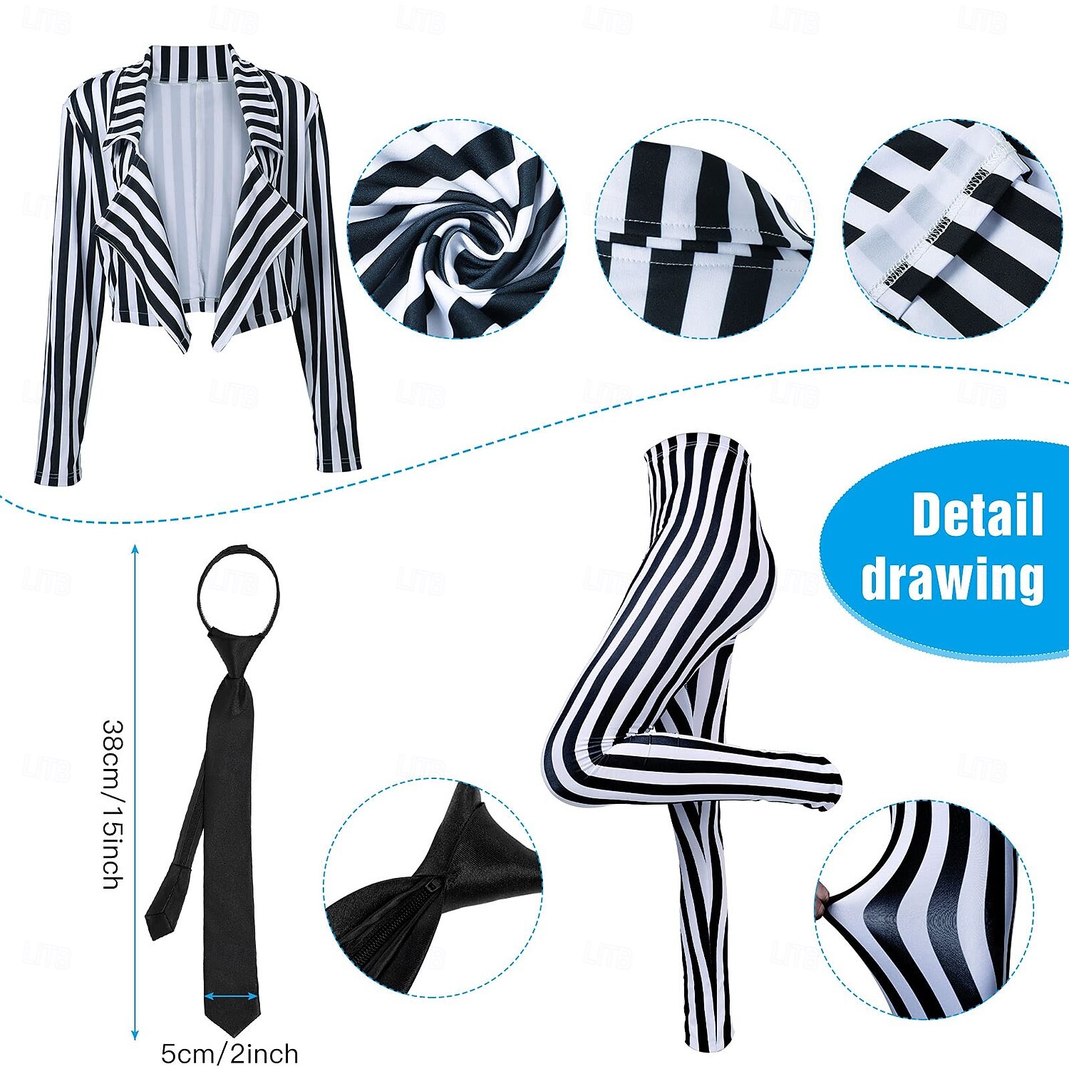 Costume Cosplay Zombie Lydia Deetz Beetlejuice Orrore Adulti Per donna Carnevale Feste Vestirsi del 2026 a $39.99 –P1