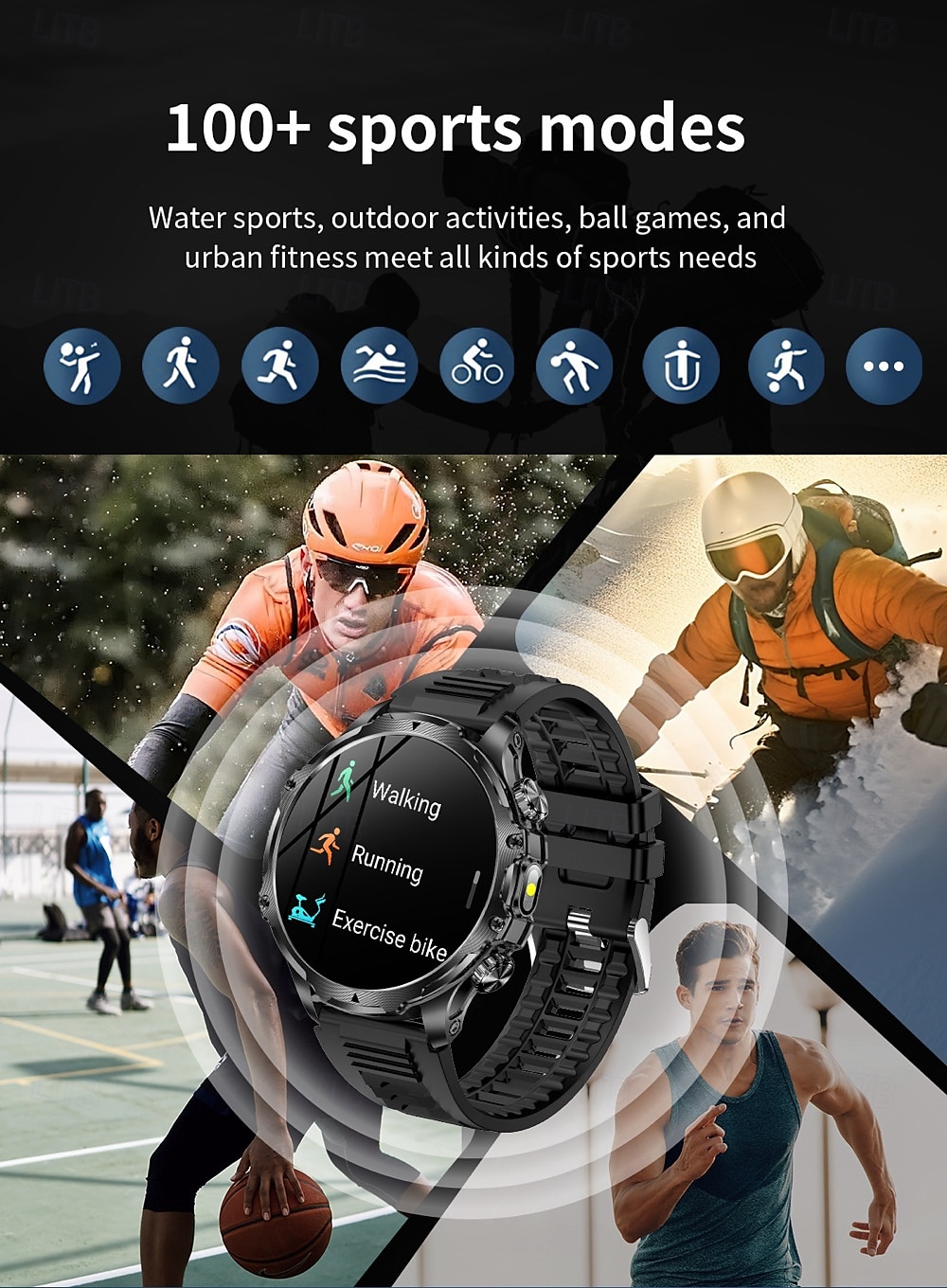 696 AK75 Smart Watch 1.85 inch Smart Band Fitness Bracelet Bluetooth Pedometer Call Reminder Sleep Tracker Compatible with Android iOS Men Hands-Free Calls Message Reminder Step Tracker IPX-0 52mm 2025 - $62.99 –P15