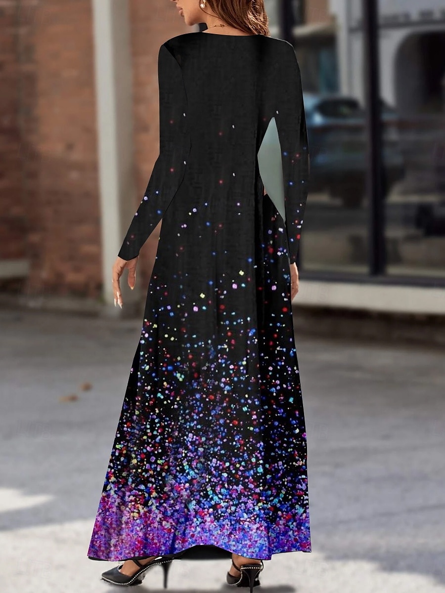 Damen Minikleid Maxidress Etuikleid A Linie Kleid Elegant Stilvoll Bischof Urlaub Täglich Regular Fit Punkt Langarm Rundhalsausschnitt Schwarz Frühling Herbst 2025 - $36.99 –P2