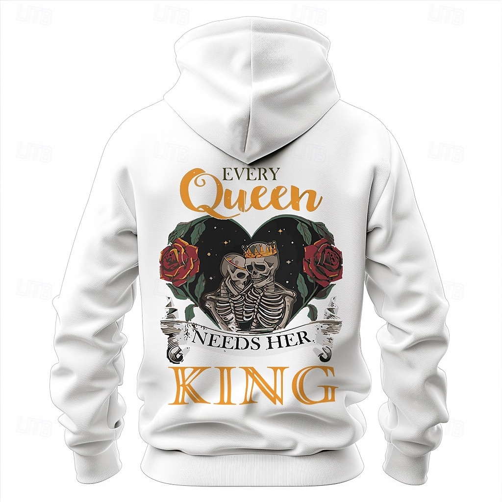 Hombre Rosa Cráneos Sudaderas Con Capucha Deportivo Básico Carnaval Rendimiento Otoño Invierno Negro Blanco Ropa Diseñador Otras impresiones S M L XL 2XL 3XL 2025 - $49.99 –P4