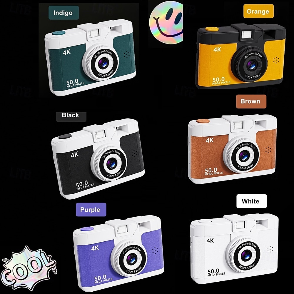 4k retro digitale camera vlogcamera wifi met 2,4 lcd hd-scherm 1080p 16x compacte digitale zoomcamera groothoek point-and-shootcamera 2025 - $43.99 –P11