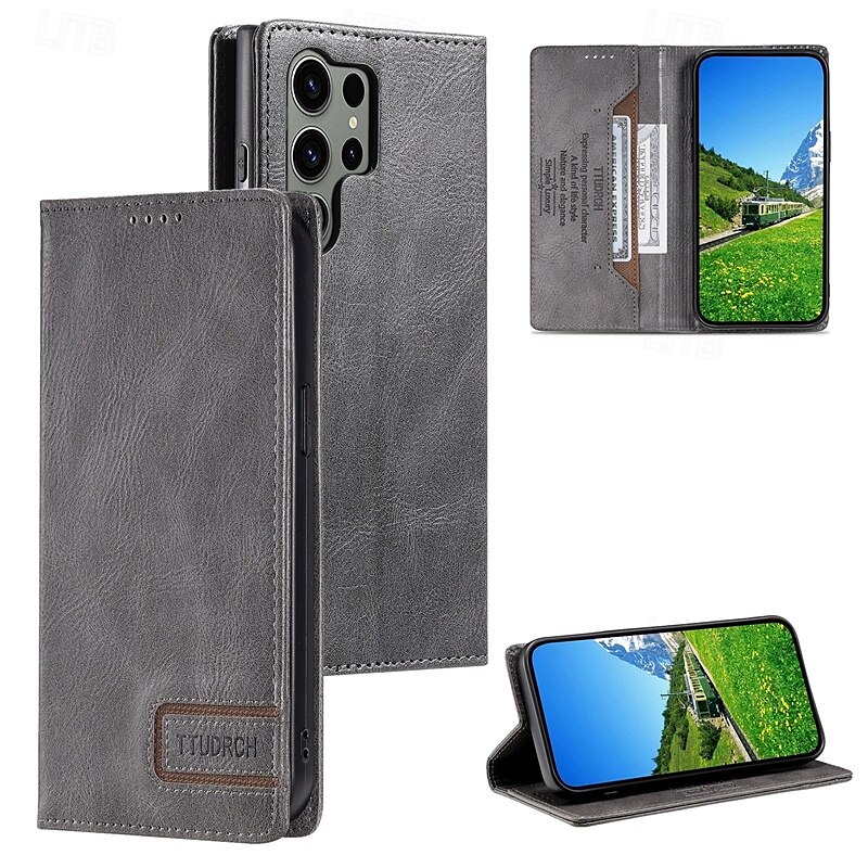 téléphone Coque Pour S23 S23 Ultra S23 Plus S22 S22 Plus Ultra S22 Ultra S22 Ultra Plus FE S22 Plus S21 FE A54 A34 A14 Coque Arriere Avec Support Fente pour carte Antichoc Rétro TPU faux cuir de 2025 ? $16.99 –P6