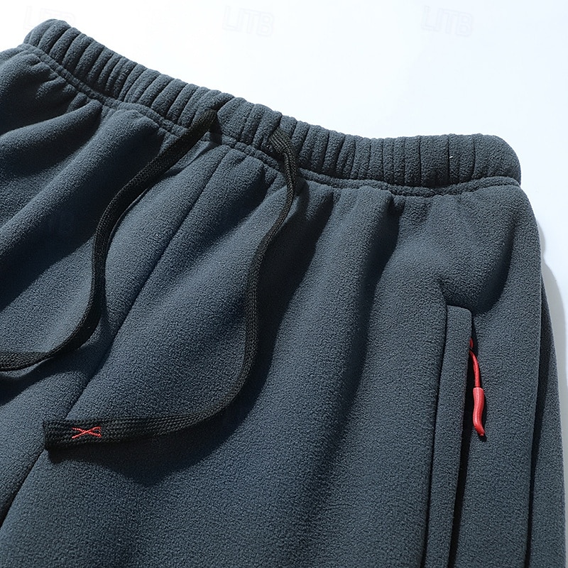 Herren Sherpa Fleecehosen Jogginghose Trainingshose Jogginghose Jogger Hose Hosen Kordelzug Tasche mit Reißverschluss Gerade geschnitten Glatt Komfort Warm In voller Länge Outdoor Casual Täglich 2025 - $25.99 –P9