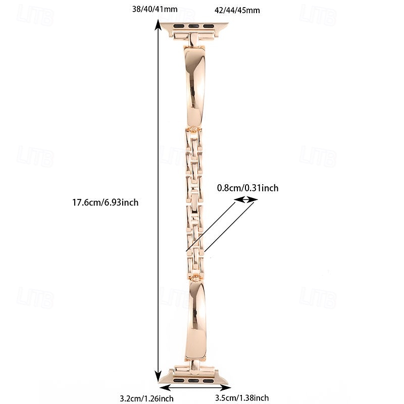 Solo Loop Совместим с Ремешок для часов Apple Watch 38мм 40мм 41мм 42мм 44мм 45мм 49мм Женский Металлическая застежка сплав Сменный ремешок для часов для iwatch Ultra 2 Series 9 8 7 SE 6 5 4 3 2 1 2026 - $19.99 –P8