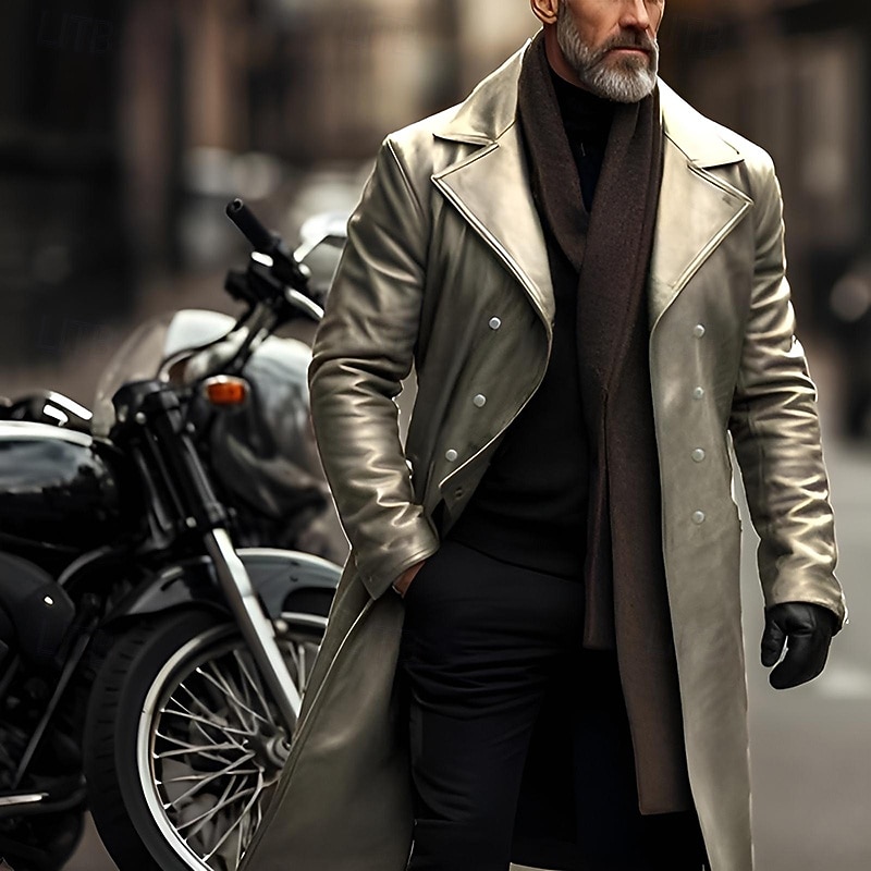 Per uomo Giacca in Ecopelle Giacca di transizione Giacca da Biker Giacca in pelle rossa Vacanza Quotidiano Antivento Caldo Tasca Autunno & Inverno Semplice Moda Classico Bavero Lungo Finta pelle Nero del 2026 a $71.99 –P2
