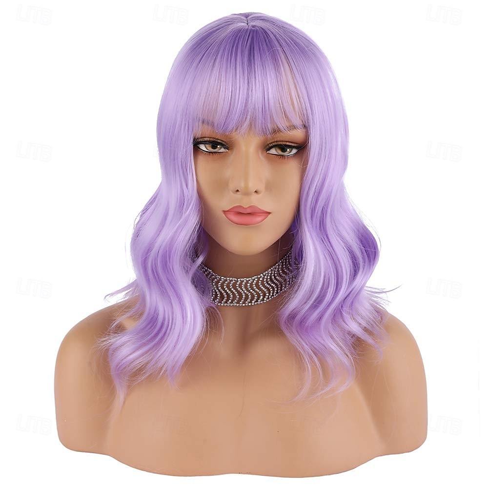 perruque courte colorée bouclée ondulée synthétique bob perruques avec frange aérienne perruques naturelles pour femmes de 2025 ? $18.99 –P6
