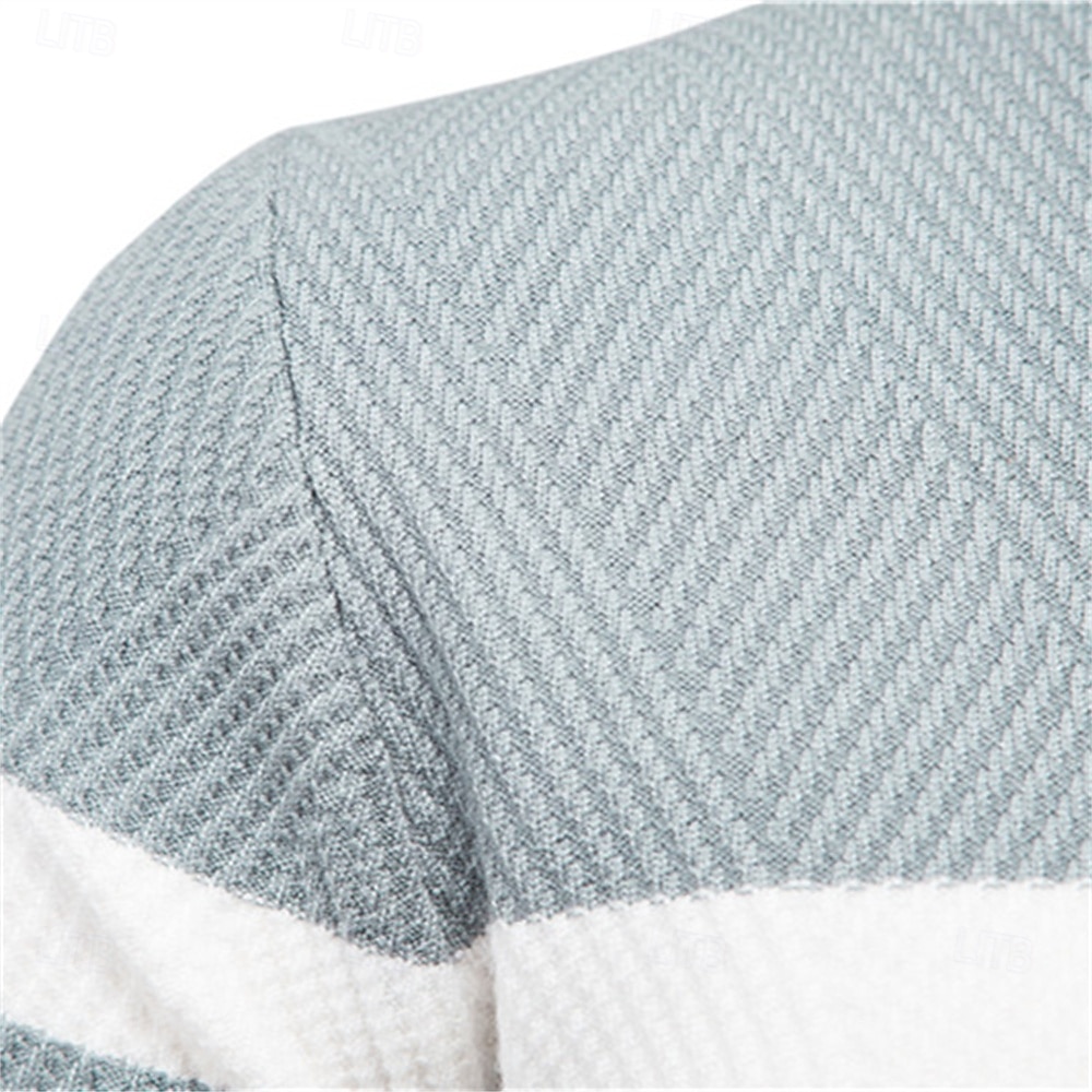 nieuwe herfsttrui herentrui o-hals patchwork lange mouw warme slanke truien heren casual mode trui herenkleding 2025 - $26.99 –P3