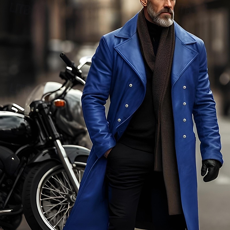 Per uomo Giacca in Ecopelle Giacca di transizione Giacca da Biker Giacca in pelle rossa Vacanza Quotidiano Antivento Caldo Tasca Autunno & Inverno Semplice Moda Classico Bavero Lungo Finta pelle Nero del 2026 a $71.99 –P4