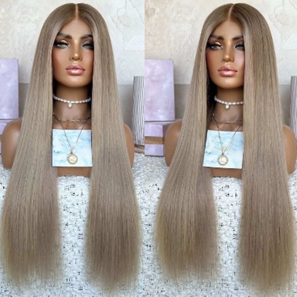 Cabelo humano remy 13x4 Lace Front Peruca Parte do meio Cabelo Brasileiro Liso Multi Cores Peruca 130% 150% Densidade do Cabelo Cabelo Ombre Cabelo com Luzes / Reflexos Sem cola Para Feminino Longo de 2025 por $236.99 –P1