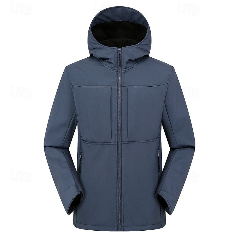 Men's Hiking Fleece Jacket Winter Outdoor Patchwork Thermal Warm Fleece Lining Waterproof Windproof Fleece Jackets Full Zip Climbing Camping / Hiking / Caving Traveling Dark Grey Black White Navy Blue 2025 - $70.99 –P8