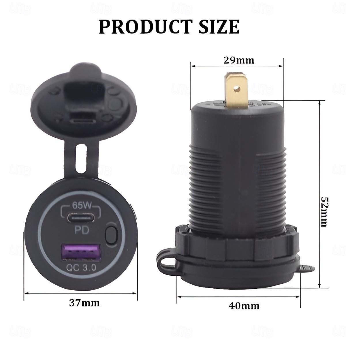 nabíječka do auta motocykl 12v 24v usb-c pd qc 3.0 port usb zásuvka pro rv auto zásuvka usb port 2025 - $28.99 –P8