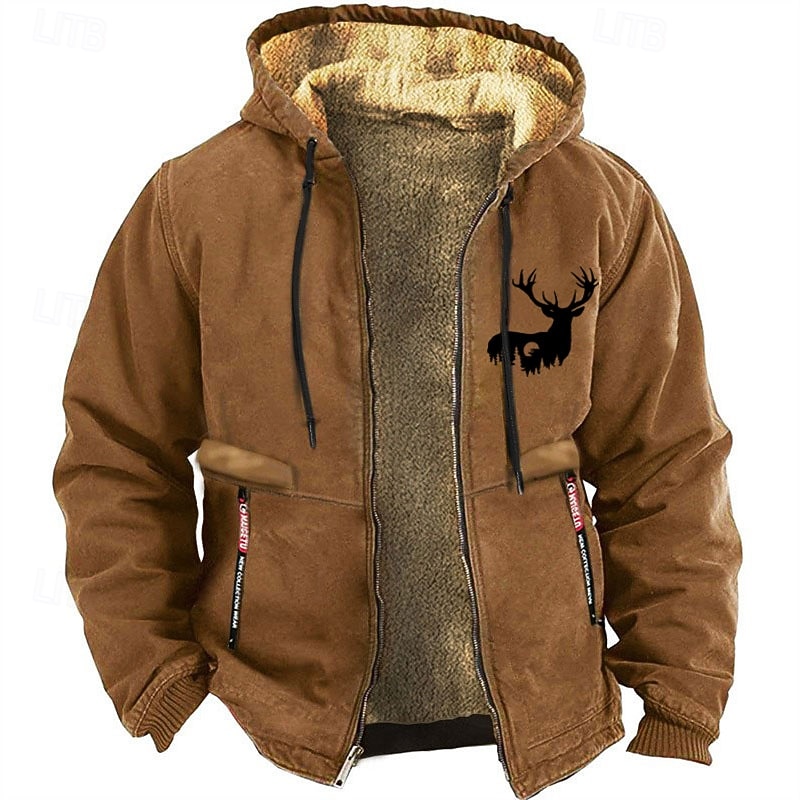 Men's Cowboy Deer Sweatshirt Long Sleeve Sweatshirts  Hooded Vintage Western Style Vacation Going out Fall & Winter Black Brown Green Clothing Apparel Designer Graphic Print S M L XL XXL XXXL 2026 - $37.99 –P2