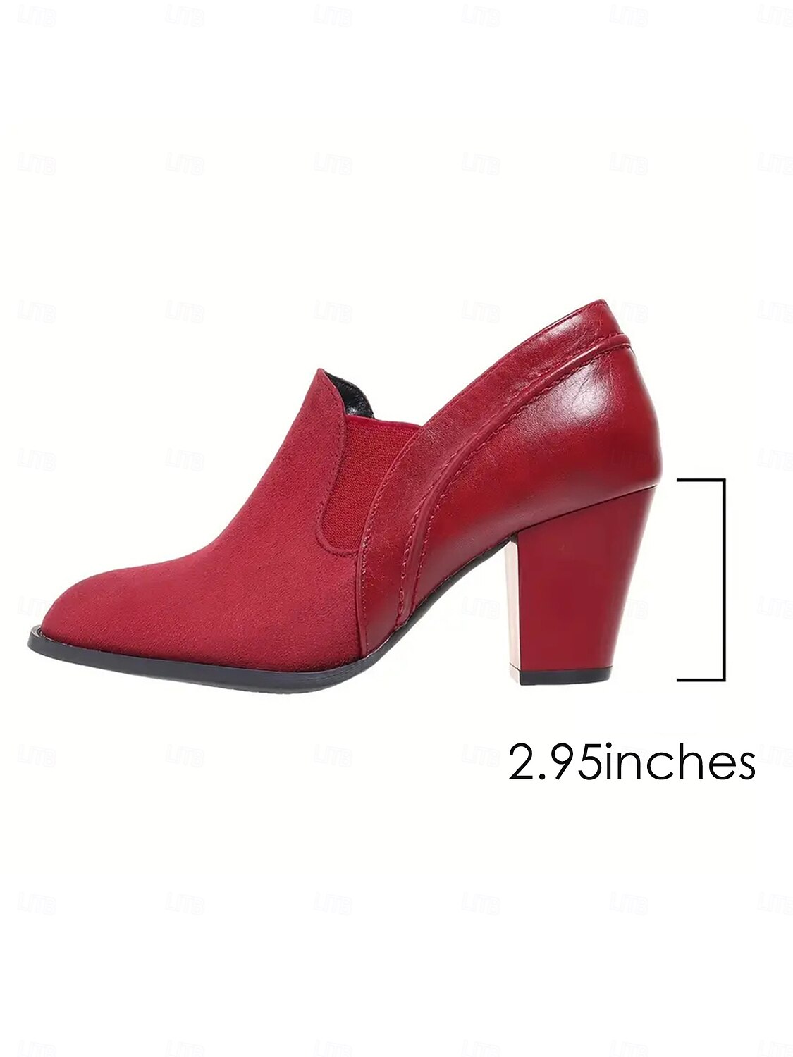 Women's Black Faux Suede Block Heel Slip-On Ankle Shoes – Comfortable and Stylish Office Pumps 2025 - $42.99 –P5
