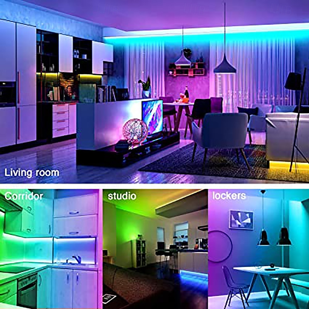 Bande lumineuse LED flexible RVB 5 m Tiktok Lights 300 LED 2835 8 mm IR 44 touches Télécommande connectable auto-adhésive changement de couleur de 2025 ? $16.49 –P10