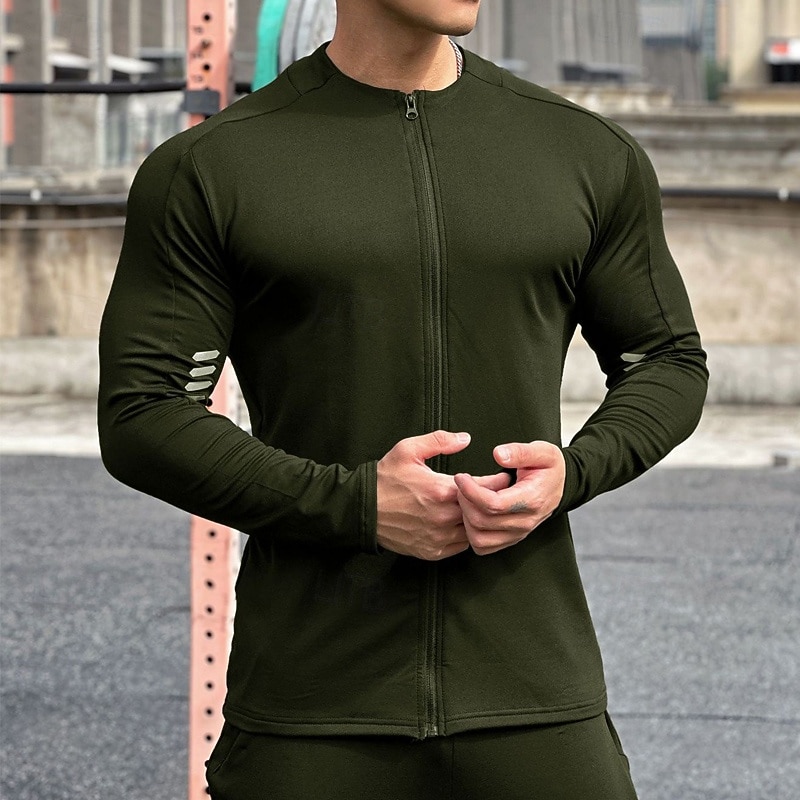 Муж. Спортивная рубашка Фитнес-рубашка Сжатая рубашка сжатия Полный почтовый индекс Длинный рукав Верхняя часть Повседневные Одежда для спорта и отдыха Осень Однотонный Сохраняет тепло Мягкий 2026 - $23.99 –P7