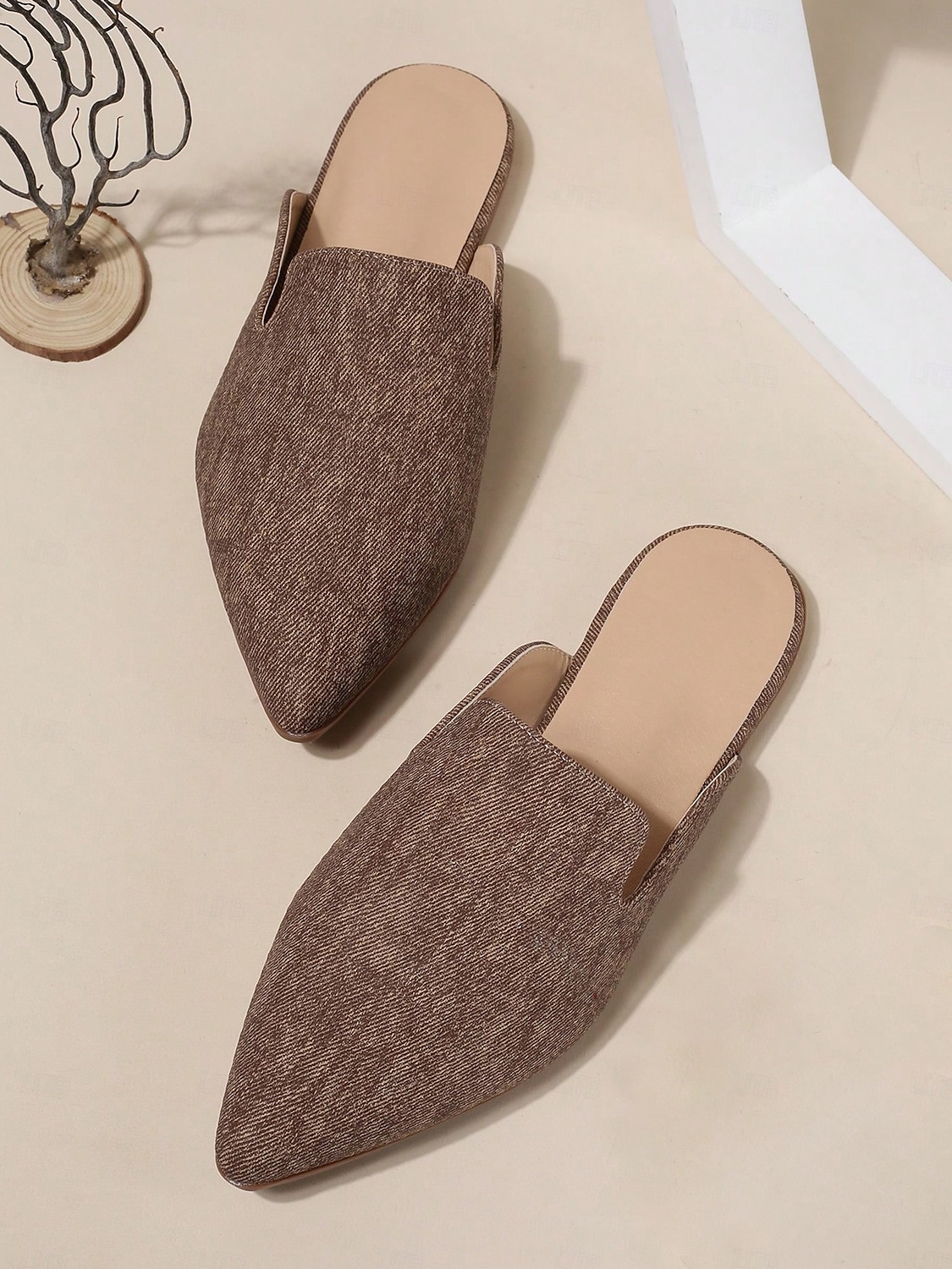 damskie mokasyny typu slip-on z noskiem w szpic - casualowe, szykowne mokasyny do noszenia na co dzień, wykonane z przewiewnego materiału 2025 - $34.99 –P1