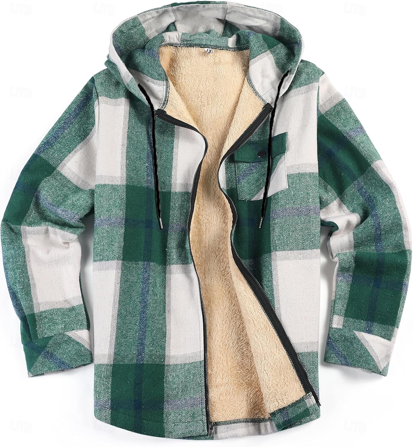 Herren Hemdjacke Kapuzenjacke Shacket Flanell-Fleecejacke Täglich Urlaub warm Mit Kapuze Herbst Winter Schottenstoff Kariert Modisch Strassenmode Kargen Standard Schwarz Dunkelrot Hellgrün Rote Blau 2025 - $60.99 –P4