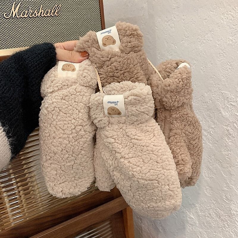 Soft Plush Gloves Hand Gloves Mittens Winter Thermal Keep Warm Outdoor 2025 - $13.99 –P2