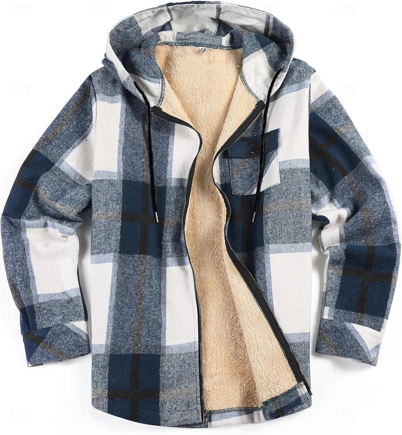 Herren Hemdjacke Kapuzenjacke Shacket Flanell-Fleecejacke Täglich Urlaub warm Mit Kapuze Herbst Winter Schottenstoff Kariert Modisch Strassenmode Kargen Standard Schwarz Dunkelrot Hellgrün Rote Blau 2025 - $60.99 –P18