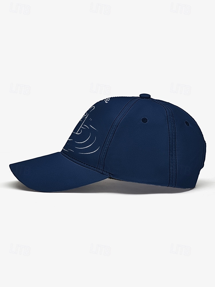miesten laivastonsininen lippalakki "i'm fine" -grafiikalla – hauska kirjailtu muotoilu, säädettävä snapback vapaa-ajan asuun 2025 - $18.99 –P4