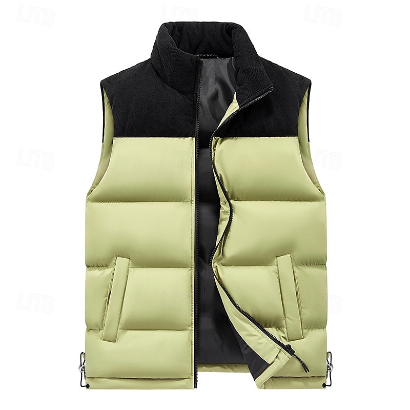 Homme Doudoune Sans Manche Gilet matelassé Gilet du quotidien Rendez-vous Vacances Mode Décontractées Automne hiver Patchwork Poche Polyester Chaud Confortable Plein Poche fermeture Éclair Mao de 2025 ? $38.99 –P9