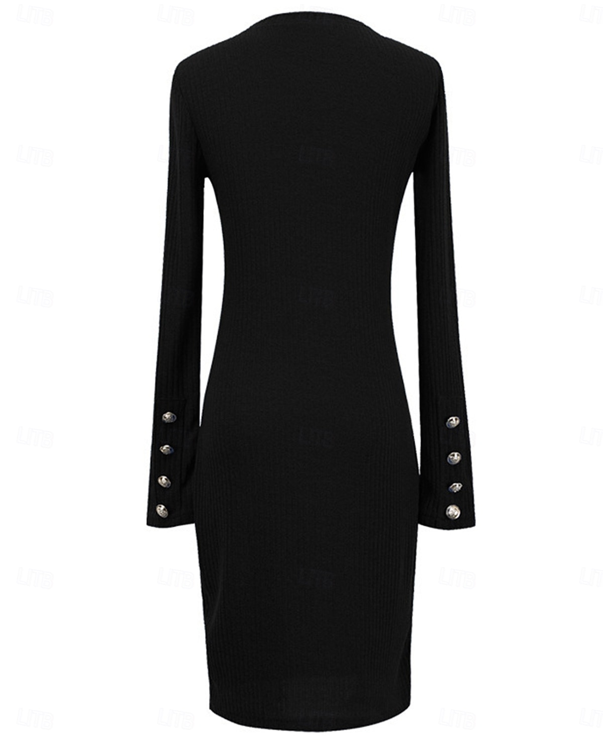 Női Munkaruha Fekete ruha Hüvelyruha Divat Munkadivat Mini ruha Gomb Terített nyak Hosszú ujj Sima Normál Fekete Rubin Medence Tavasz Ősz S M L XL 2XL 2025 - $41.99 –P3