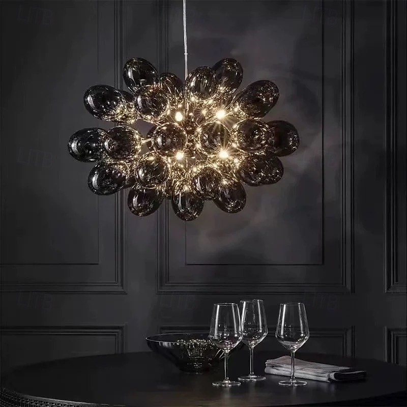 lampada a sospensione a led 60/80cm postmoderno a forma di uva in stile floreale lampadario in vetro sputnik design g9 illuminazione di lusso per la casa soggiorno bar 110-240v del 2025 a $949.99 –P1