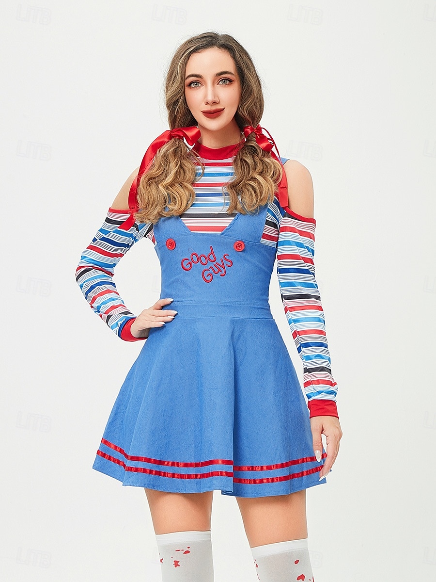 Chucky Scary Doll Dress Costume Group & Family Halloween Costumes Kid's Adults' Women's Girls' Movie / TV Theme Costumes Horror Party Carnival Easy Carnival Costume 2025 - $48.99 –P1