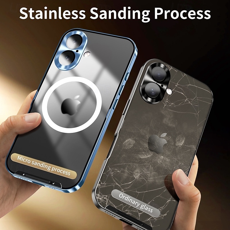 Phone Case For iPhone 16 Pro Max iPhone 15 Pro Max iPhone 14 Pro Max iPhone 13 Pro Max Magnetic Adsorption With Magsafe Camera Lens Protector Support Wireless Charging Shockproof Acrylic Aluminum 2025 - $28.99 –P6