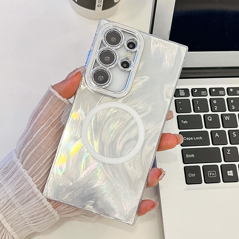 телефон Кейс для Назначение S24 Ultra S24 Plus S24 ФЭ S23 Ultra А55 А35 А25 А15 5Г A54 S25 Ультра Кейс на заднюю панель Магнитный Поддержка беспроводной зарядки Защита от удара Ретро Покрытие 2025 - $15.99 –P16
