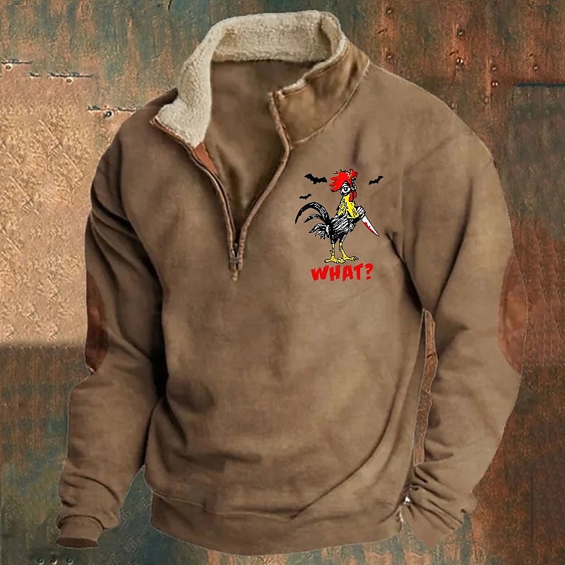 Per uomo Maglia Felpa con zip corta Nero Blu marino Marrone Grigio Mezza zip Grafico Stampa Halloween Patchwork Tasca Frontale Zip a un quarto Quotidiano Ferie Uscire Poliestere Streetwear Casual del 2025 a $26.99 –P4