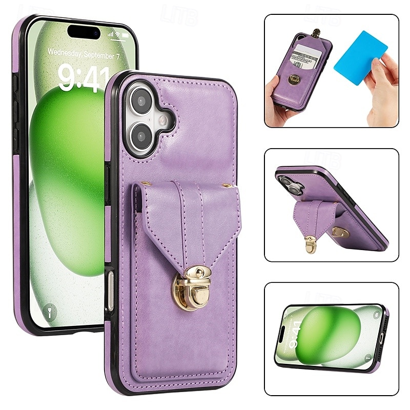 2025年 電話 ケース 用途 iPhone 16 Pro Max プラス iPhone 15 プロマックスプラス iPhone 14 13 12 11 Pro Max Mini SE X XR XS Max 8 7 Plus バックカバー スタンド付き ストラップ付き カード挿入口 レトロ風 TPU PUレザー  コレクション – $19.99 –P2