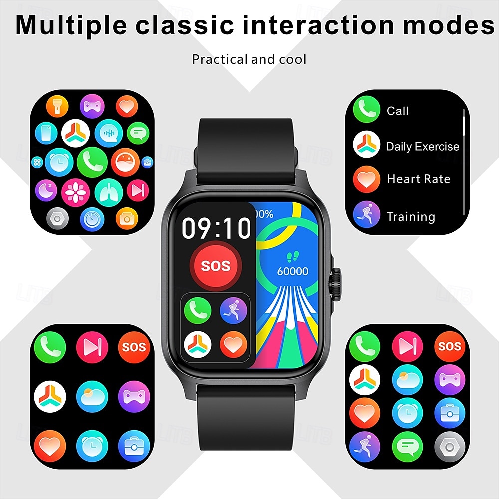 iMosi QX15 Slimme horloge 1.85 inch(es) Smart horloge Bluetooth Stappenteller Gespreksherinnering Activiteitentracker Compatibel met: Android iOS Dames Heren Handsfree bellen Waterbestendig 2025 - $36.19 –P14