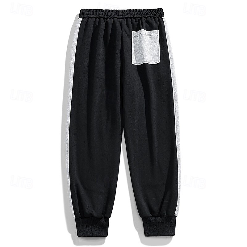 Homens Calças Esportivas Corredor Calças Calça casual Patchwork Com Cordão Cintura elástica Tecido Conforto Quente Comprimento total Ao ar livre Casual Diário Esportes Moda Preto Cinzento de 2025 por $25.99 –P6
