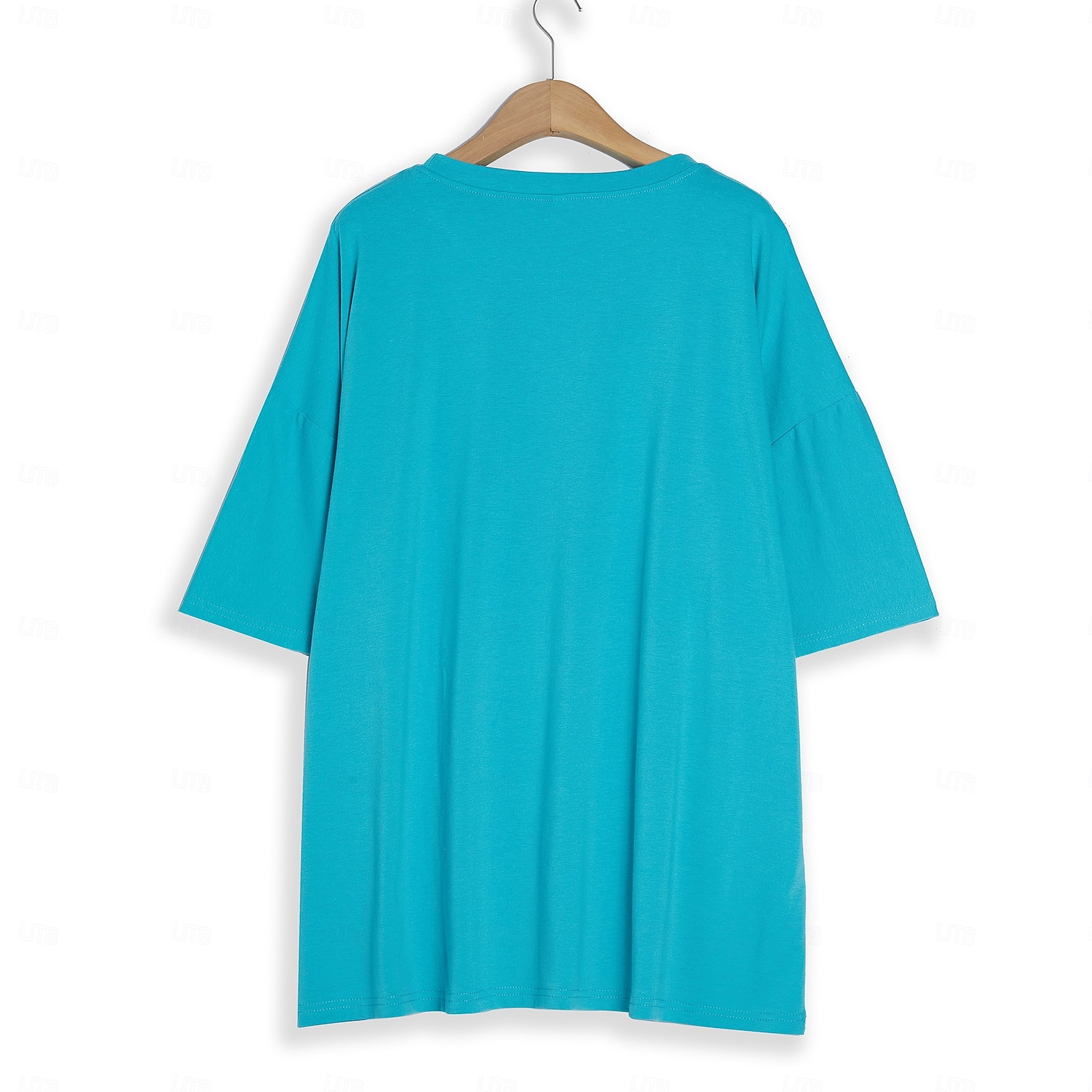 dámské oblečení basic oversized trička s kulatým výstřihem jednobarevná nová barva rukáv s volným ramenem kulatý výstřih top s krátkým rukávem 2025 - $9.99 –P2