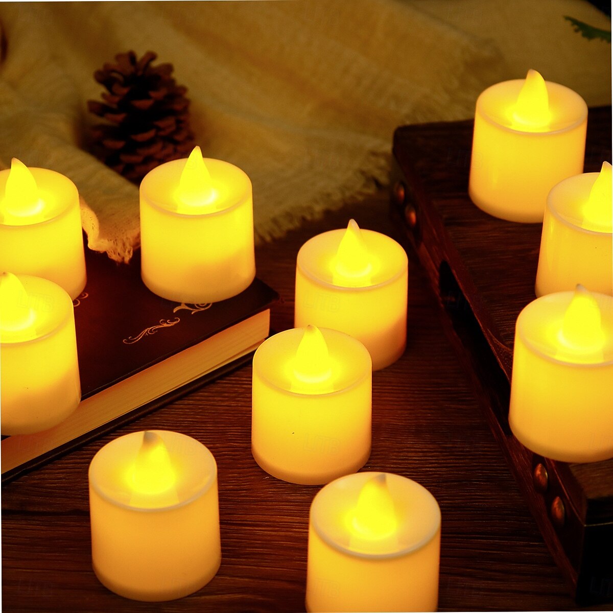 LED elektroniskt ljus candle light hjärtformad förslag party romantisk dekoration rekvisita jul halloween semesterparty hem dekoration 12/24 st 2026 - $14.49 –P11