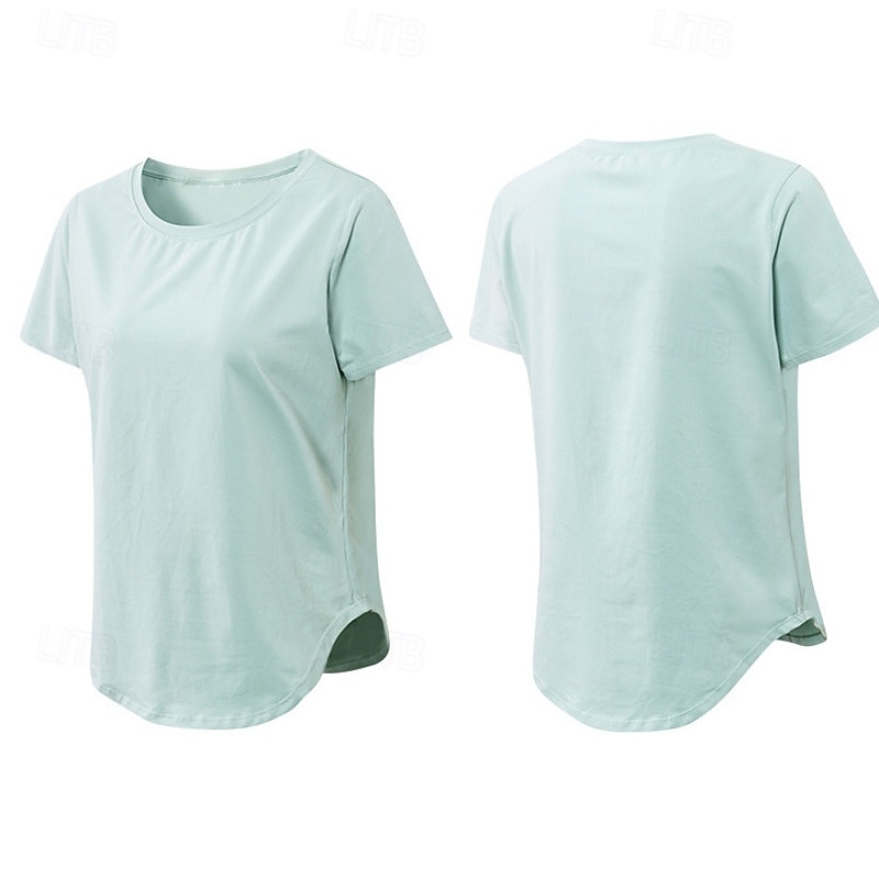 Damskie Běžecké tričko Krótki rękaw Tee Tshirt Codzienny Athleisure Solidne kolory Szybkie wysychanie Miękka Oddychający Trening w siłowni Chodzenie Jogging Odzież sportowa Odzież sportowa Morelowy 2025 - $18.99 –P17