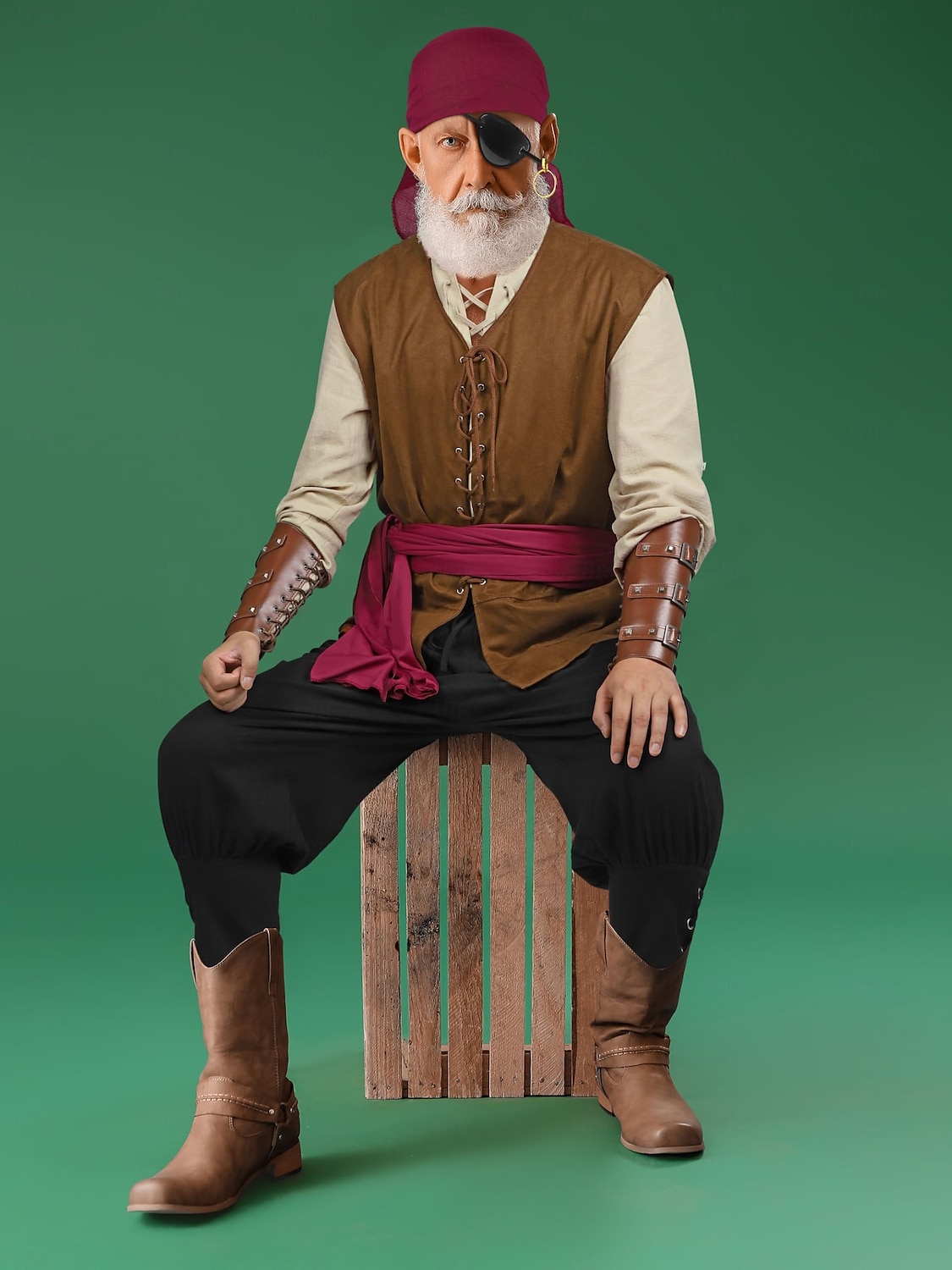 8-teiliges Wikinger-Piratenkostüm für Herren mit Rüstungsset, Retro-Vintage-Mittelalter-Renaissance, 17. Jahrhundert, Ritter, Ranger, Elfen, Walhalla, für Halloween, Karneval, Larp, Renaissance Faire 2025 - $58.99 –P7