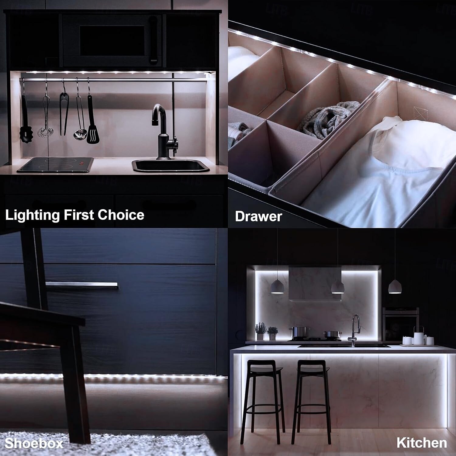 usb led fénycsík fehér elemtartóval (akkumulátor nélkül), 1-3m led fehér csíkos lámpa vágható led hálószobába tükrök bulik kemping születésnap karácsony 2025 - $11.49 –P5
