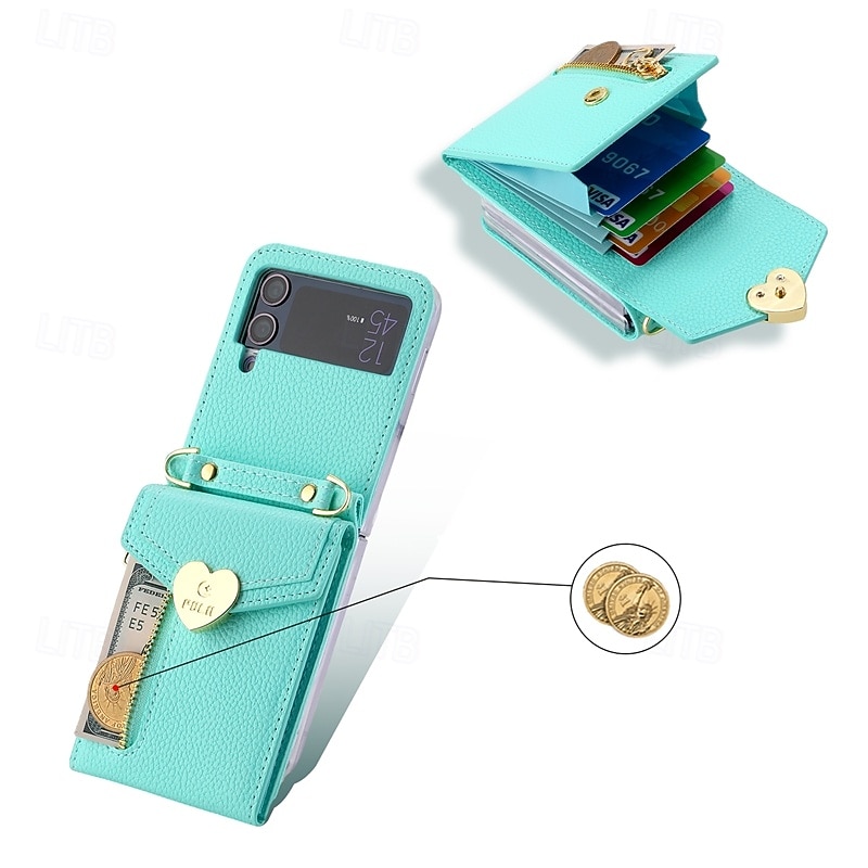 teléfono Funda Para Z Flip 6 Z Flip 5 Z Flip 4 Z Flip 3 Funda Trasera con Soporte Cremallera con cordón Retro TPU Cuero de PU 2025 - $23.99 –P10